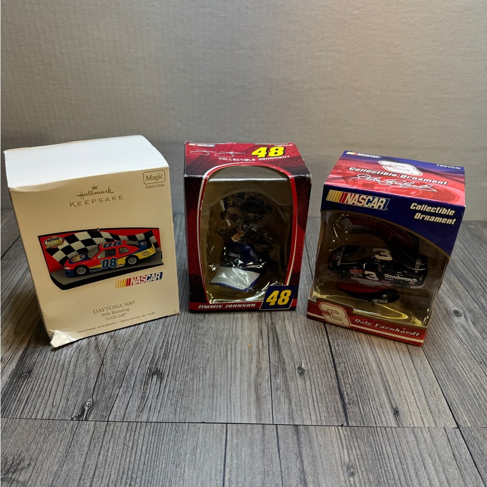 Lot Of 3 Nascar #48 Jimmie Johnson, #08 Daytona, #3 Dale Earnhardt Ornaments